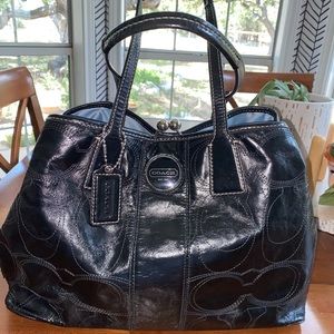 Black leather Coach Handbag